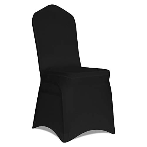 Image of Kapwall 50 PCS Black Chair Covers Polyester Spandex Chair Cover for Wedding Party Dining Banquet Decoration Covers