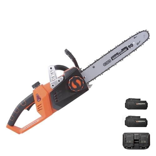 Image of Yard Force 40V Cordless Chainsaw, 35cm Bar, 2x20V 4.0Ah Batteries, 8.5m/s Chain Speed