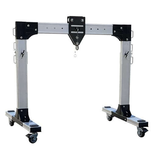 Image of Mobile Gantry Crane - Aluminum Alloy, Maximum Load 2000KG, Beam Height 8.7 to 13.6 FT, Length 9 to 14 FT, Portable Design