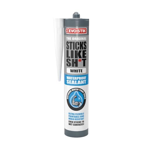 Image of EVO-STIK Sticks Like Sh*t Waterproof Sealant White - 290ml - All-Purpose - Mould resistant