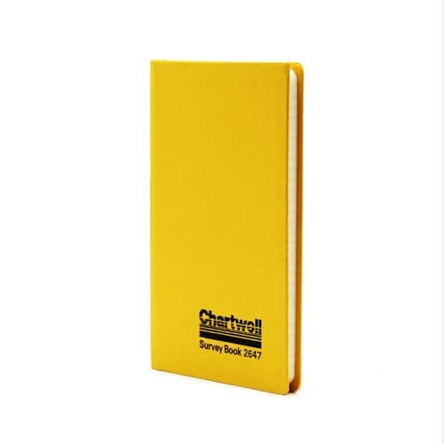 Image of Exacompta - Ref 2647Z - Chartwell - Mining Transit Casebound Survey Book - 192 x 120mm in Size - Suitable for Use Outdoors & in Wet Conditions - Yellow