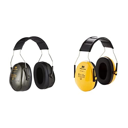 Image of 3M H520AC1 Peltor Optime II Comfort Earmuffs, Black, (94-105 dB) Peltor Optime I Earmuff H510A; Hearing Protection against noise levels in the range of 87-98 dB (SNR 27dB), yellow