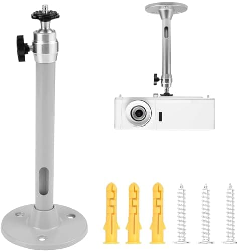 Image of Zhenghebuy Mini Projector Ceiling Mount, Universal Projector Wall Mount, 360° Swivel & 90° Tilt, Aluminum Alloy, 11 lbs Capacity