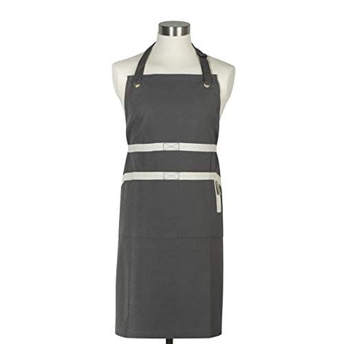 Image of LE CREUSET 4-Layered Textile Chef’s Apron, Bibbed, Stain Resistant, Flint, 95000700444000