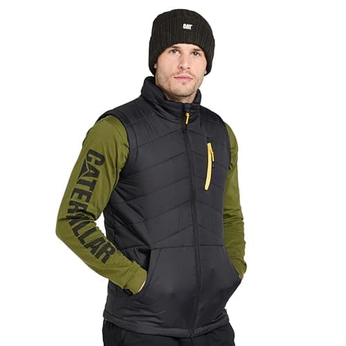 Image of Caterpillar CAT Workwear Mens Essentials Quilted Bodywarmer Gilet Black, L