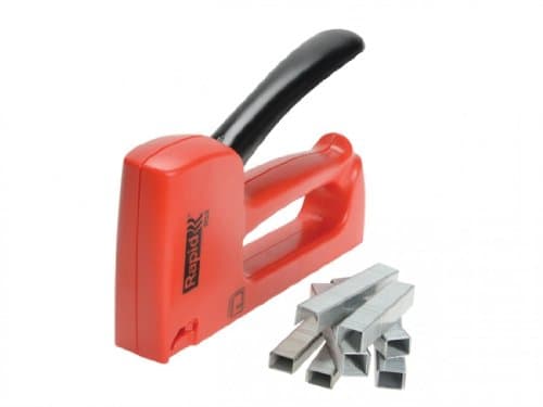 Image of Rapid Light Duty Manual Staple Gun R53 with 1068 No.53 Staples Included, Upholstery Tacker with Ergonomic Handle and All-Steel Interior Wear Parts, Made in Sweden (20443852), Red