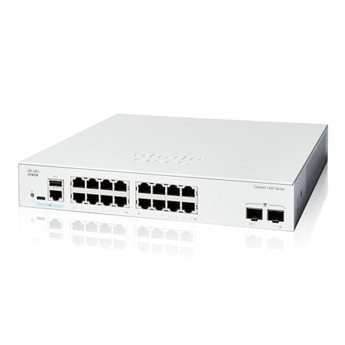 Image of Cisco Catalyst 1200-16T-2G Smart Switch, 16 Port GE, 2x1GE SFP, Limited Lifetime Protection (C1200-16T-2G)