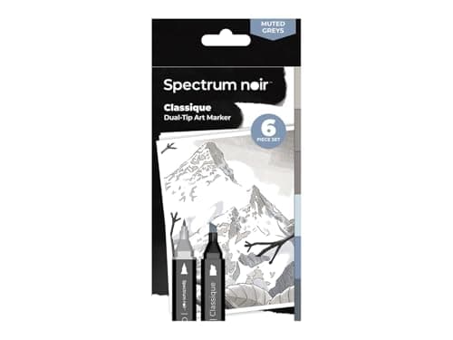 Image of Spectrum Noir Classique Blend Twin Tip Blendable Alcohol Based Marker Set - Pack of 6 - Muted Greys