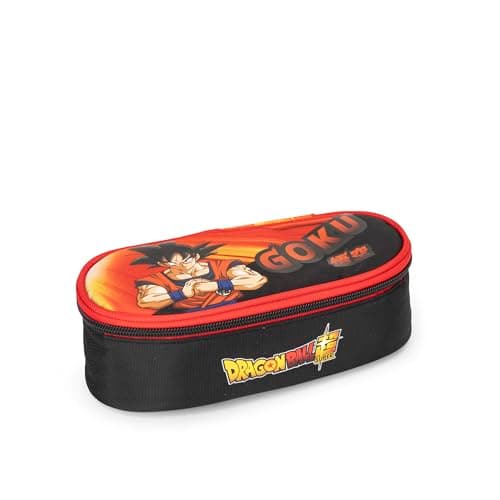 Image of Dragon Ball Super - Official Dragon Ball Oval School Case, Ideal for Storing Stationery, with Internal Divider with Elastic Loops and Practical Zip Closure, 22 x 7 H x 9.5 cm, multi-coloured, Dragon
