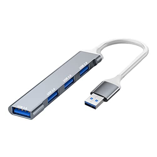 Image of Pipestation® USB Hub (4-in-1) | 4-port USB-A USB3 USB 3 Hub Extension Splitter Multiport Adapter For - Laptop Pc Macbook Pro Air Mini Dell Hp Keyboard Flash Drive Steam Deck Stream Deck Dock Dongle