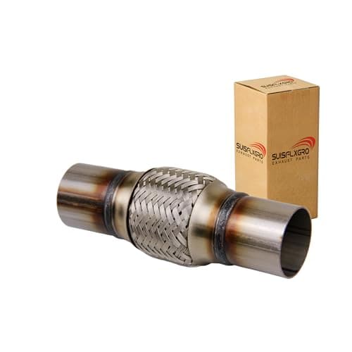 Image of SUISFLXGRO 2" x 4" Universal Type 100% Stainless Steel Exhaust Flexible Pipe for Heavy Duty Vehicles