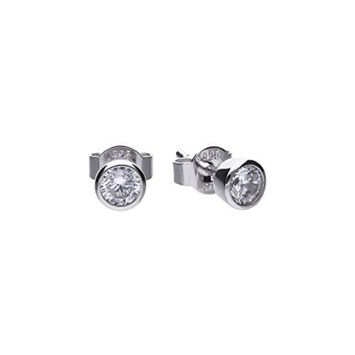 Image of Diamonfire Silver White Zirconia Solitaire Earrings E5617