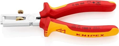 Image of KNIPEX Insulation Stripper with Opening Spring, Universal Self-Service Card Chrome-Plated Insulated with Multi-Component Grips, 11 06 160 SB