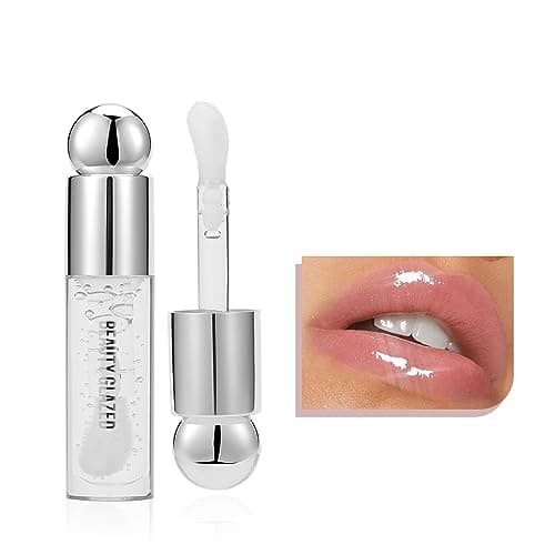 Image of Big Brush Head Lip Gloss, Moisturizing & Nourishing Lip Oil, Non-Sticky Long Lasting Jelly Liquid Lipsticks Lip Tint Lip Glaze Makeup Gift for Women (# 101)