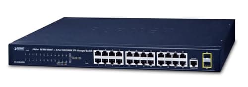 Image of Planet GS-4210-24T2S Network Switch Managed L2 Gigabit Ethernet (10/100/1000) Black 1U - Network Switches (Granted, L2, Gigabit Ethernet (10/100/1000), 1U)