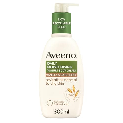 Image of Aveeno Daily Moisturising Yogurt Body Cream, Vanilla, 300 Ml (Pack Of 1), Vanilla & Oat Scent