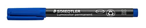 Image of STAEDTLER 317-2 Lumocolor Permanent Pen, Medium Line Width, 1.0mm - Blue (Box of 10)