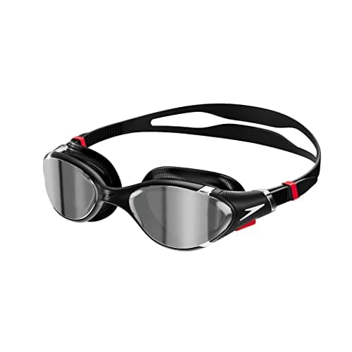 Image of Speedo Unisex Biofuse 2.0 SwiMing Goggles | Patented Easy Adjustment | Anti-fog | Anti-leak | Enhanced Fit | Improved Comfort, Black/Chrome, One Size