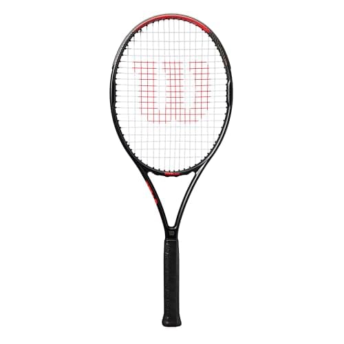 Image of Wilson Pro Staff Precision 103 Tennis Racket, Sleek Build and Enhanced Stability, Superior Flexibility with a Generous Sweet Spot and Extra Length, Colour: Black/Red, Size: 1