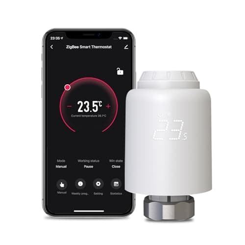 Image of MOES Smart Radiator Thermostat, Smart Radiator Valve, Energy Saving,Display, Timer Remote Congtrol, Works with Alexa & Google Home, Requires MOES ZigBee Hub