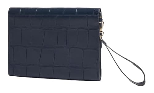 Image of Ted Baker clutch wristlet Crocey Croc Effect Envelope Pouch Navy dark blue