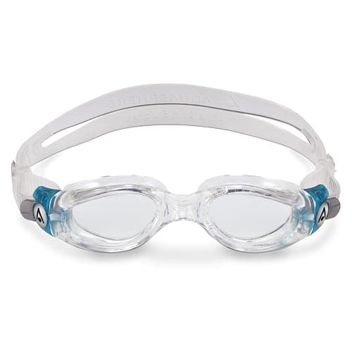 Image of Aqua Sphere Unisex - Adult Kaiman Compact Swimming Goggles, Transparent Turquoise Lens Cle, M