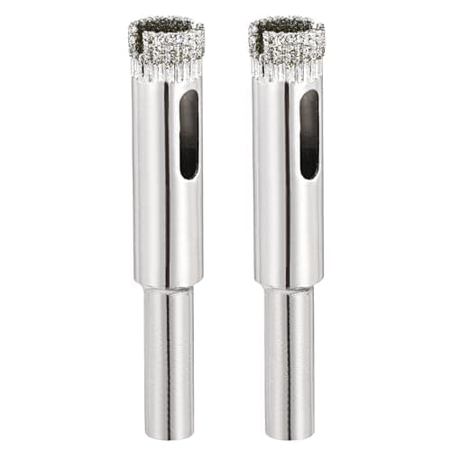 Image of PATIKIL 2pcs 3/8" (10mm) Diamond Hole Saw, Glass Diamond Hole Cutters Hollow Core Drill Bits for Fiberglass, Tile, Porcelain, Ceramic
