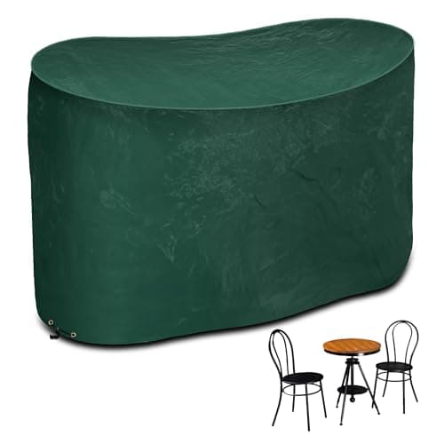 Image of RICHIE Small Bistro Set Cover, 124*63*80cm Waterproof Garden Furniture Set Cover, Polyethylene Outdoor Bistro Table Chair Cover, Windproof Patio Furniture Cover , Anti-UV