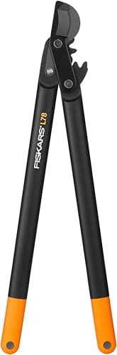 Image of Fiskars PowerGear II bypass gear lopper for fresh wood, non-stick coated, hardened precision steel, cutting diameter 5 cm, length 70 cm, black/orange, L78, 1000584