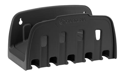 Image of Gardena wall-mounted hose holder: Garden hose bracket – an option for hanging up your garden hose and Original Gardena system parts for easy garden watering (00241-20)