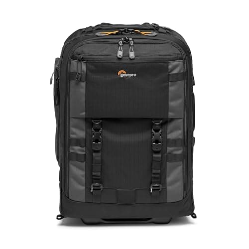 Image of Lowepro Pro Trekker RLX 450 AW II,Camera Convertible Backpack-Roller,Camera Backpack with Recycled Fabric,Fits 15”Laptop Or Tablet,Heavy-Duty Wheels,Mirrorless Or DSLR Camera Case,Black Or Dark Grey