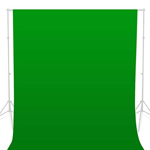 Image of BOLLUMA 3x3m Green Screen Background Photography Backdrop, 100% Cotton Muslin Chromakey Machine Washable Collapsible Backdrop for Studio Product Portrait Shooting, Live Streaming, Zoom Meeting