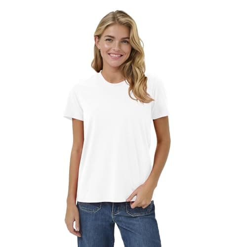 Image of NetSetUK Womens Plain Cotton T Shirt Breathable Soft Short Sleeve Casual Wear UK (S to XXL) White