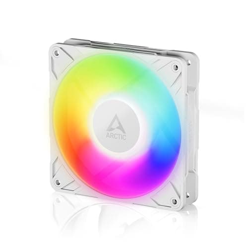 Image of ARCTIC P12 Pro A-RGB (White) - Powerful Premium Fan, 120 mm PWM Fan with Y-Cable Splitter, 600-3000 rpm, 0 rpm <5% PWM, 5V Digital RGB, Fluid Dynamic Bearing, 4-Pin - White