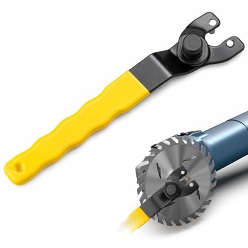 Image of kuou Angle Grinder Adjustable Spanner, Universal 10-52mm Pin Key Wrench Lock-Nut Grinder Wrench with Non-Slip Plastic Coated Grip (Yellow Black)