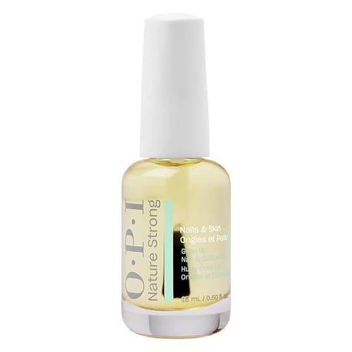 Image of OPI Nature Strong Skincare Glow Up Nail & Cuticle Oil - Natural Origin Formula Cuticle Treatment with Vitamin E | Nail Oil for Damaged Nails, 15ml