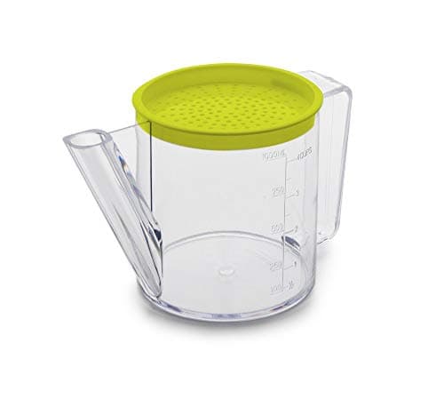 Image of Ibili 795900 "Easycook" Plastic Gravy Oil Fat Separator Measuring Jug 1 litre, 20 x 13 x 13 cm, Transparent/Green