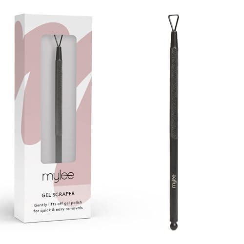 Image of Mylee Gel Scraper – Professional, Sleek, Matte Black, Stainless Steel, Non-Slip, Salon-Quality Gel Scraper for Quick and Easy Removal of Gel Polish