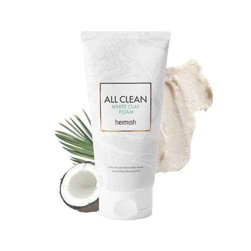Image of HEIMISH All Clean White Clay Foam - Deep Cleansing, Pore Minimizing, Blackhead Remover, Hydrating, Daily Face Wash with White Clay, Coconut Oil, for Double Cleansing, Korean Skincare, 5.3oz/150g