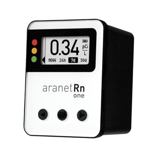 Image of Aranet Radon One – Fast Home Radon Gas Detector with 10-Minute Response, E-Ink Display, Battery Powered, Portable Real-Time Radon Monitor for Basements & Indoor Air Monitoring (White)