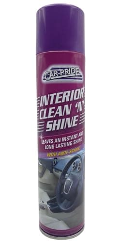 Image of HOCHSTE® Car Pride Interior Clean & Shine 300ml – Anti-Static Dashboard & Trim Cleaner – Long-Lasting Shine for Vinyl, Plastics, Leather & Upholstery Purple - 1 Pack 300ml