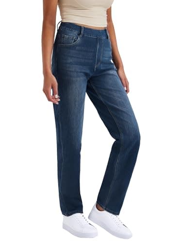 Image of LaiEr Women's High Stretch Yoga Jeans,Skinny and Hip Lifting Pull on Pocket Fitness,Soft and Comfortable Micro Bootcut Pants Suitable for Sports and Fitness Yoga Exercise.(NavyBlue‌M)