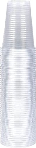 Image of ACCURATE 100 X 180ML (7 Ounce) Clear Plastic Disposable Drink Cups for Water Coolers/Travel/Camping/Parties and Events