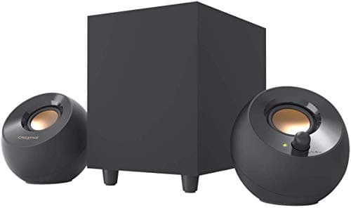 Image of Creative Pebble Plus 2.1 USB-Powered Desktop Speakers with Down-Firing Subwoofer and Far-Field Drivers, Up to 8W RMS Total Power for PCs and Laptops (Black)
