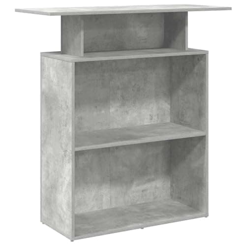 Image of vidaXL reception desk/concrete grey engineered wood/versatile design/corporate/hotels/clinics/salons/100x40x104 cm