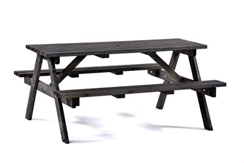 Image of BrackenStyle Chester 6 Seat Picnic Table - A Frame Pub Bench Outdoor Garden Seating - 150cm Length (Dark Grey)