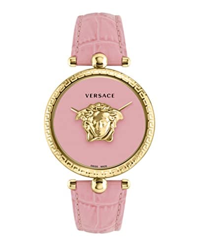Image of Versace Palazzo Empire Collection Luxury Ladies Watch with a Pink Strap with a Gold Case and Pink Dial, Gold, Olympics, Palazzo Empire