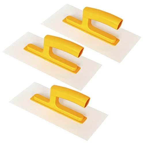 Image of Proper Tools Finishing Plastic Trowel - 3 PCS of 140x280mm -Thickness 3mm - for Smoothing Texturing Rendering Plastering - Plastic Handle - DIY - TLTY-S075