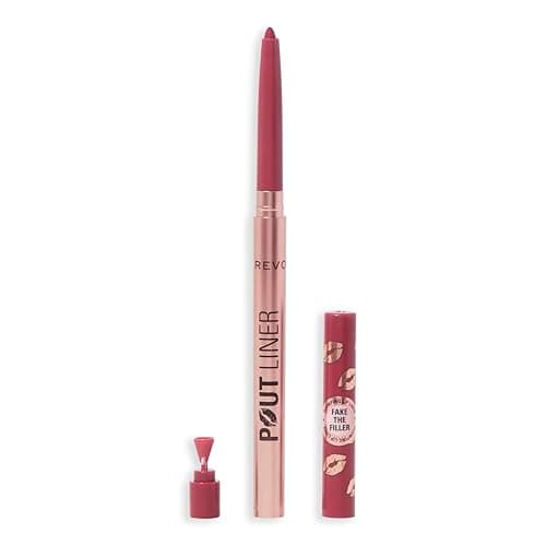 Image of Revolution Beauty, Pout Bomb Plumping Lip Liner, Long Lasting Lip Shaper with Hyaluronic Acid & Vitamin E, Vegan & Cruelty-Free, Light Mauve