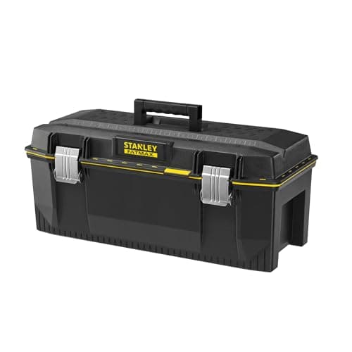 Image of STANLEY FATMAX Waterproof Toolbox Storage with Heavy Duty Metal Latch, Portable Tote Tray for Tools and Small Parts, 28 inch, 1-93-935
